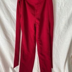 Red Shein Ruffle Pants